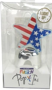 Demdaco Glass Fusion Pop Ins Red White Blue Star Flag Light Up July 4th - Picture 1 of 2