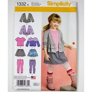 Simplicity Muster 1332 Kinder Rock Leggings Top Cardigan Gr. 3-8 UNGESCHNITTEN Eng/Sp - Bild 1 von 2