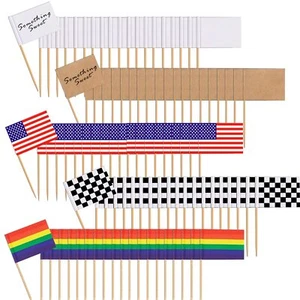 100 Pieces 5Colors Toothpick Flags Cheese Markers Food Labels for Party Buffe... - Picture 1 of 4