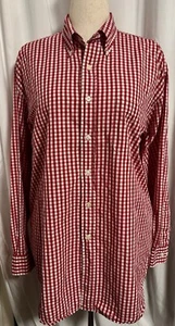 Brooks Brothers Cuello Botón Oxford Sin Hierro Rojo Cuadros 16-34/35 - Imagen 1 de 10