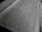 Len adamasceński ręcznik kolekcjoner rzadkość przepiękny monogram 43/110 cm około 1920 roku