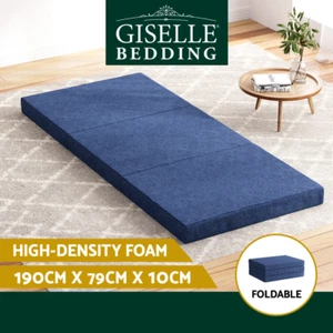 Giselle Bedding Foldable Mattress Folding Foam Mattresses Camping Single Blue - Picture 1 of 6