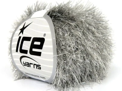 Silver Grey Eyelash Dazzle 50gr 82311 Ice Yarns Metallic Sparkle Yarn 60yds - Image 1 of 4