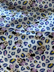 Minnie Mouse Leopard Disney Cotton Fabric  Minnie Leopard fabric 2 Yd - Picture 1 of 8