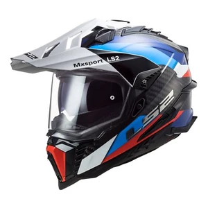LS2 MX701 EXPLORER ADVENTURE MOTORCYCLE HELMET CARBON Frontier G.Blk/Blu SZ Lge - Picture 1 of 8