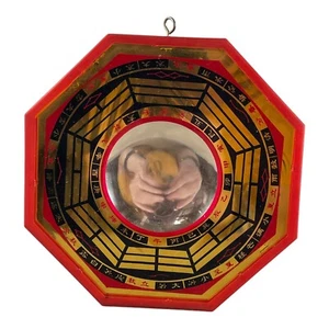 Red and Gold Bagua Concave Mirror 6" Octagon - Picture 1 of 1