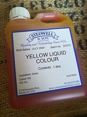 Yellow Liquid Food Colour Colouring By Stedwell  1l - Free Post • 21.99$