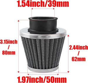 FILTRO DE AIRE 38-40mm Diámetro Interior para PIT BIKE ATV Ciclomotor AF03 - Imagen 1 de 2