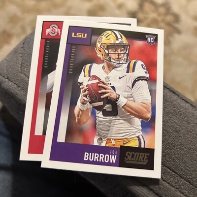 2020 Panini Score Joe Burrow Rookie Lot 2 438 360 Nm NFL LSU Bengals  - Image 1 of 4