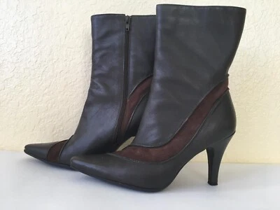 Mujer Kenneth Cole BOTAS TOBILLERAS Cuero Punta Marrón Café Talla 6.5 3" TACÓN Foto 1 de 4