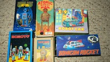 Windup Tin Robot Collection - Atomic Robot Man Sonicon R-35 X-9 Robot 7 Japan