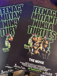 2 Vintage TMNT Posters - On Video - Teenage Mutant Ninja Turtles - The Movie - Picture 1 of 1