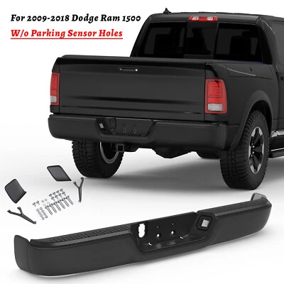 Black Separated Rear Bumper For 2009-2018 Dodge Ram 1500 2010-2012 2500 3500 Foto 1 de 4