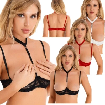 Tiaobug Sexy Damen Dessous BH 1/4 Cups Spitze Büstenhebe Unterwäsche Nightclub - Bild 1 von 4