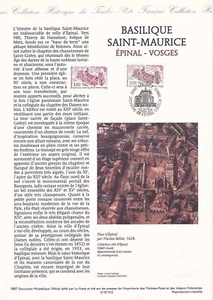 Document philatélique 1er jour 12- 1997 Basilique Saint Maurice Epinal Vosges - Picture 1 of 1