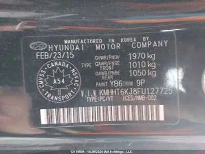 Used Automatic Transmission Assembly fits: 2015 Hyundai Genesis AT Cpe 3.8 Grade - Image 1 of 4