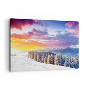 Impression sur Toile 120x80cm Tableaux Image Photo montagnes neige hiver - Foto 1 di 10