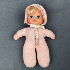 Mattel Snuggle Baby Girl bambola rosa bionda occhi blu peluche 1983 vintage 80 - Foto 1 di 7