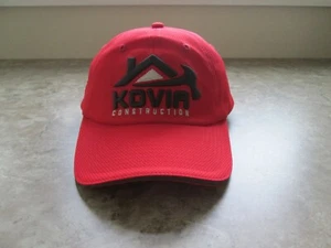 Red Dad Hat with KOVIA CONSTRUCTION Logo - by MAX  - NWOT - Picture 1 of 4