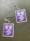 USA OTAN : TIMBRES PEACE FORCE FREEDOM BOUCLES D'OREILLES ARGENT STERLING