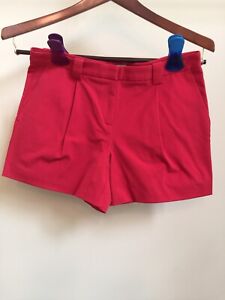 NWT LANDS END Cherry Red Cotton Stretch Pleated Chino Shorts Hiking Outdoors 4