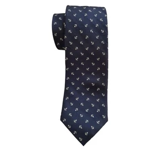 Corbata Dockers Khakis para hombre 100 % seda patrón de ancla foulard azul marino blanco 2,5" x 57" - Imagen 1 de 9