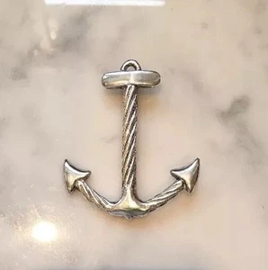 Agatha Paris Vintage 1980s Galleries Lafayette Silver Brooch Nautical Vintage - Picture 1 of 6