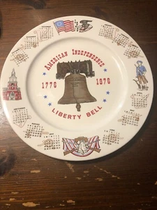 American Independence 1776 1976 Calendar Plate Liberty Bell 10" Vintage 70s - Picture 1 of 2