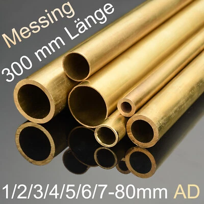 Messing Rohr Messingrohr Rundrohr Außen 1mm 2mm 3mm 4mm 5mm bis 80mm 300mm Länge - Bild 1 von 4