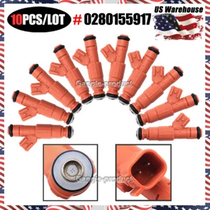 Set (10) Fuel Injectors 0280155917 4-Hole For Ford F250 F350 F450 F550 6.8L V10 - Bild 1 von 6
