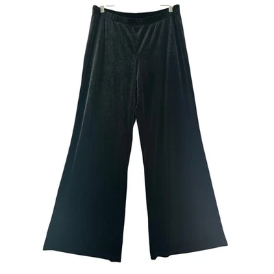 Pantalones Metrostyle Vintage Terciopelo Negro Pierna Ancha Acampanados Talla M Hechos en EE. UU. Foto 1 de 4