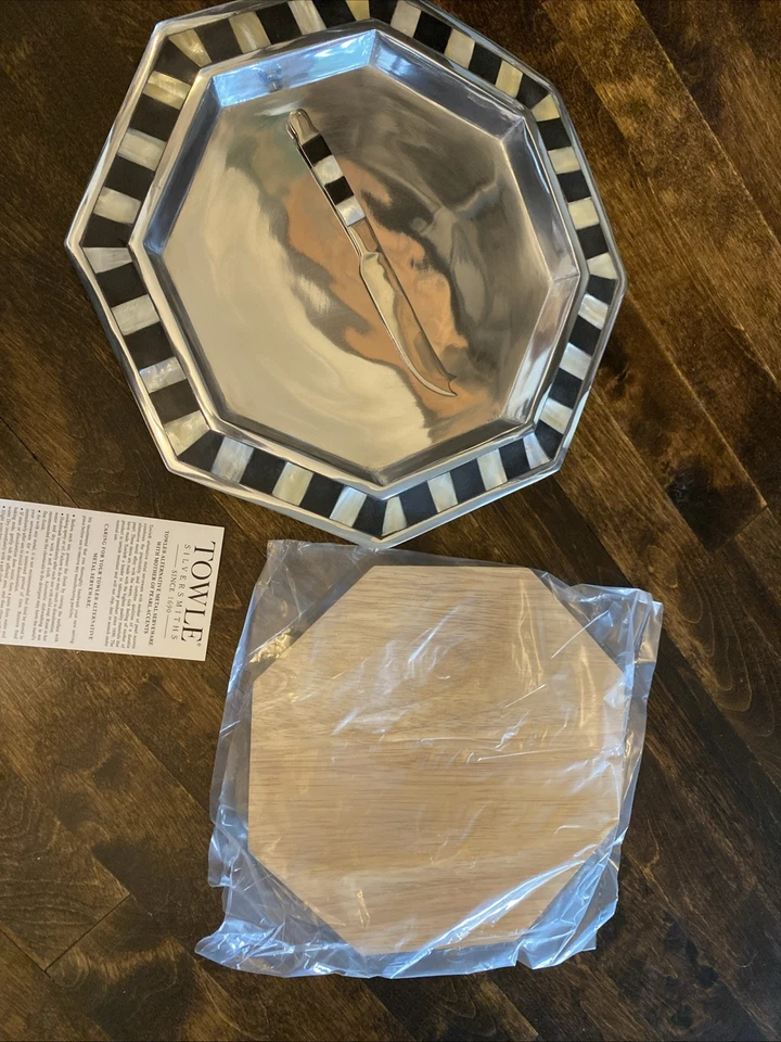 Towle Plateros - Servidor de Queso con Cuchillo y Tabla de Cortar - Madreperla Foto 1 de 4