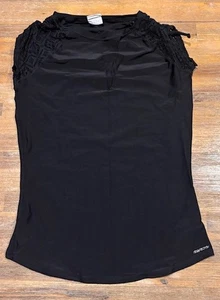 Ladies size 12 BLACK BILLABONG Rash vest - lace look Shoulders  Short Sleeve 439 - Picture 1 of 4