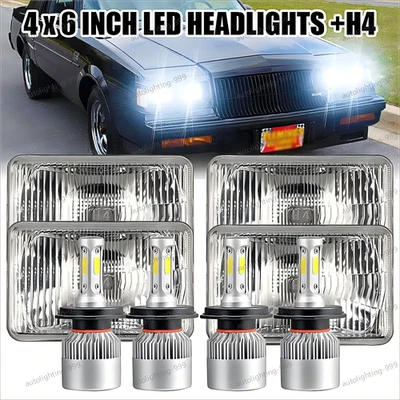 Faros LED de haz alto bajo con DRL para Buick Regal Grand National 1982-1987 4X6" Foto 1 de 4