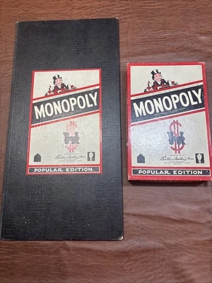 #109 VINTAGE 1954 MONOPOLY PARKER BROTHERS POPULAR EDITION BOARD GAME - Image 1 of 4