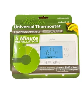 Hunter Home Universal 44378 Digital 7 Day Programmable Thermostat White - Picture 1 of 5