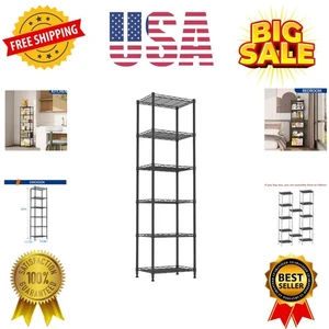 Estantería de 6 cables estante de almacenamiento de acero estantes de unidad ajustables para baño de lavandería... - Imagen 1 de 10