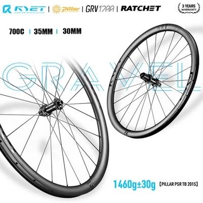 700C GRAVEL Carbon Scheibenbremse 36T Drahtreifen Schlauchlos Fahrradräder 35mm - Bild 1 von 4