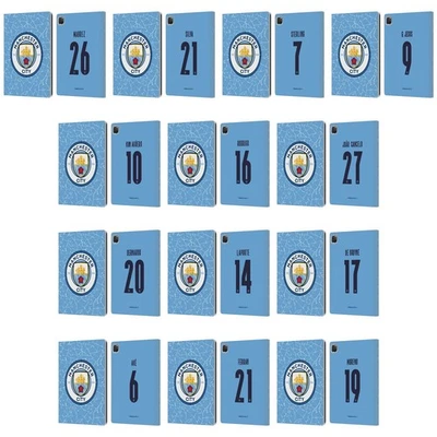 MAN CITY FC 2020/21 PLAYERS HOME KIT GROUP 1 LEATHER BOOK CASE FOR APPLE iPAD - Image 1 of 4