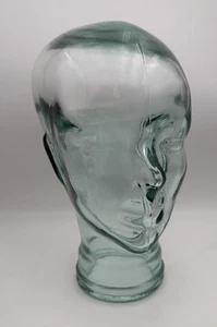 432/. 70er Jahre Glaskopf Kopfhörerhalter Dekokopf Glas Kopf Transparent - Bild 1 von 4