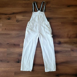 Mono Sybilla Mujer Talla 12 EUR 42 Blanco Algodón Carpintero Denim Jean Correa Ajustable - Imagen 1 de 22