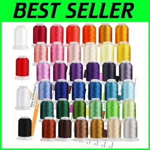 Lebendige 40 Spulen Stickgarne - 100% Polyester mit Farbkarte und Netzen - Bild 1 von 9