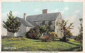 Postal MA Duxbury John Alden Casa Construida 1653 Condado de Plymouth Massachusetts  - Imagen 1 de 2