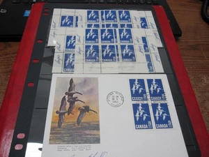CANADA Unitrade# 415 15c CANADA GOOSE 2 SETS PLATE#1 &2 W/FDC SIGNED W/ARTICLES - Picture 1 of 9