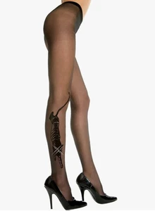 Music Legs Hosiery 7249 Sheer Pantyhose Tiger Tattoo OSFM - Picture 1 of 3