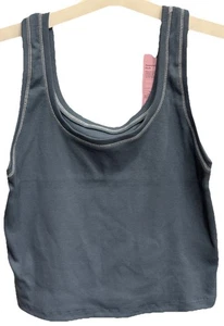 Wild Fable Damen Blau Gerippt Cropped Tank Top Gr. L Neu mit Etikett - Bild 1 von 2