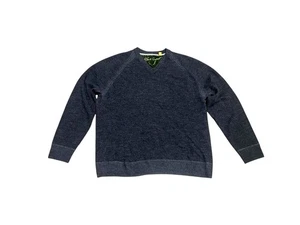 Robert Graham Men Grey Wool Cashmere Tight Knit V-Neck Long Sleeve Sweater XL - Picture 1 of 6