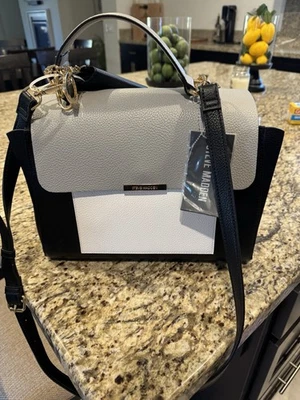 Steve Madden BMillers Satchel DO327235 Black White Crossbody Purse NWT - Image 1 of 4