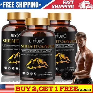 Shilajit | Extracto 100% puro | 60 cápsulas 600mg ORIGINAL HIMALAYAN NUEVO - - Imagen 1 de 10
