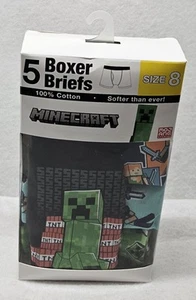 Minecraft Boys' 5 Pack Boxer Briefs Size 8/New - Picture 1 of 9